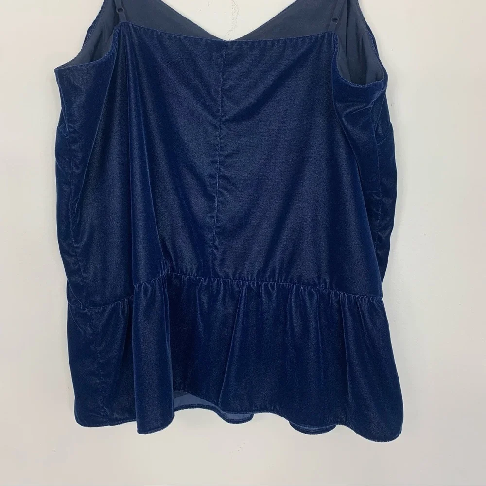 J. Crew Velvet Peplum Tank Navy Blue Size 4